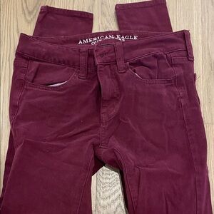 American Eagle Outfitters Burgundy Jeans Jeggings